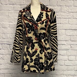 3 Sisters Floral Brocade and Zebra Jacket Size XS